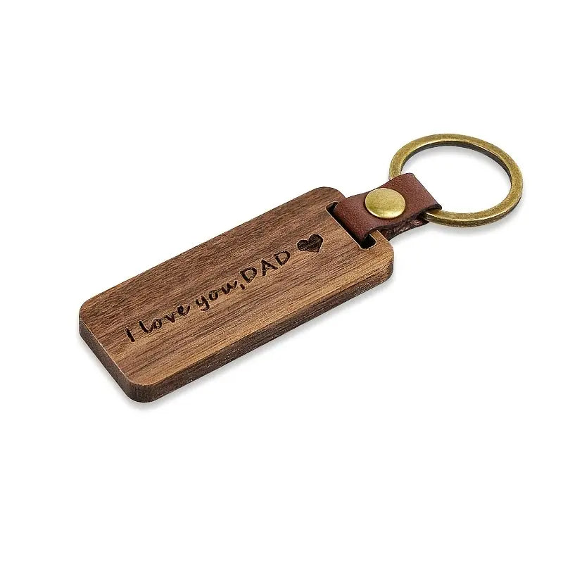 "I Love you Dad" Engraved Wooden Keyring