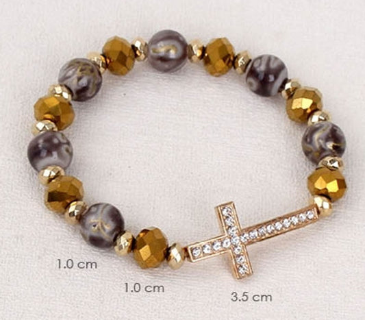 Cross Beaded Bracelet