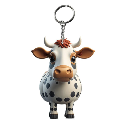 Cartoon Cow Keychain