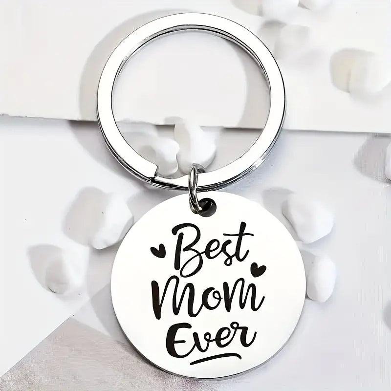 Best Mom Ever Round Metal Keychain