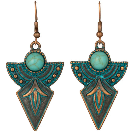 Teal Tribal Earrings